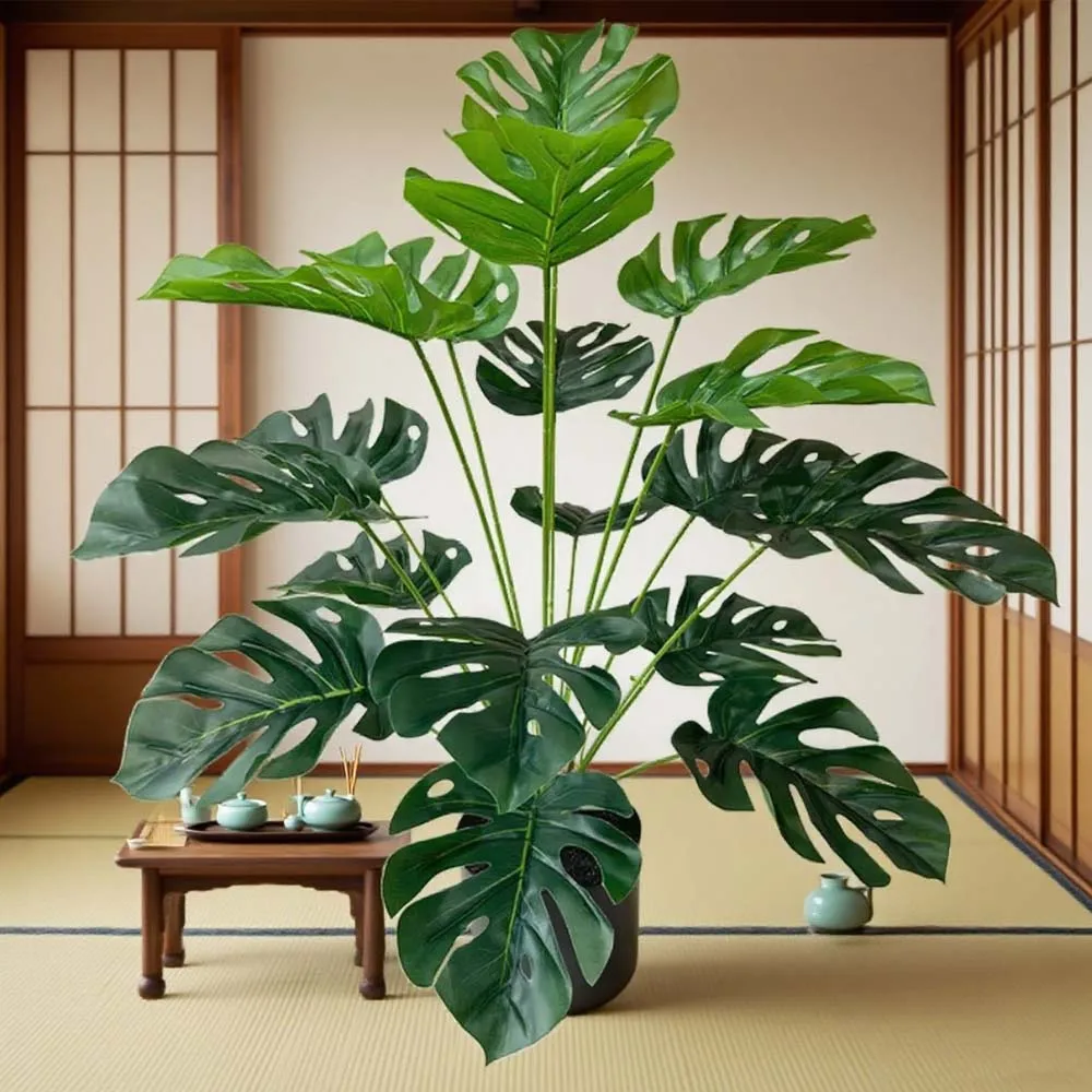 Bonsai Garden Desk - 실물 같은 인조 거북잎 분재 화분,