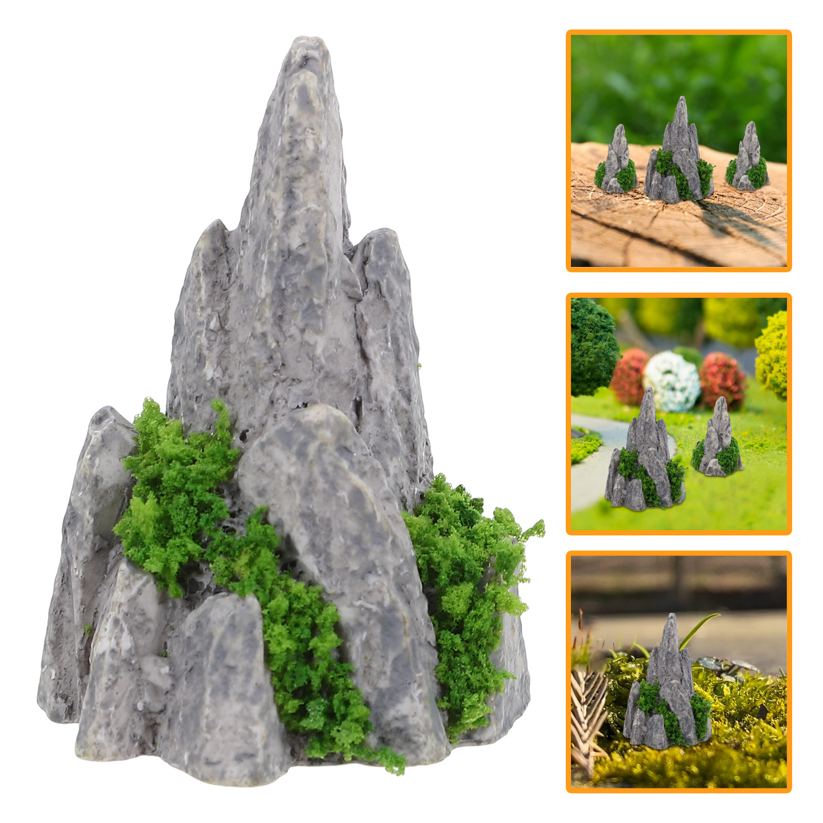 Bonsai Garden Desk - 8개 미니 레진 암석 장식품 -