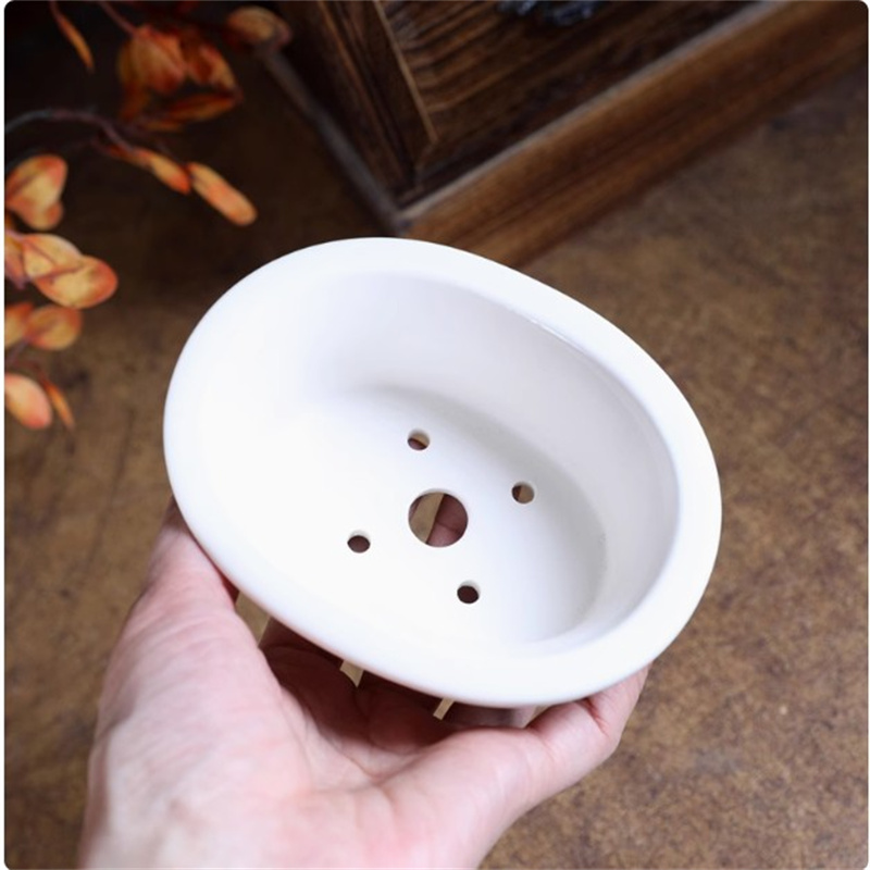 도자기 흰색 타원형 분재 냄비, 미니 냄비, 원형, 작 - Bonsai Garden Desk 리뷰 및 가격
