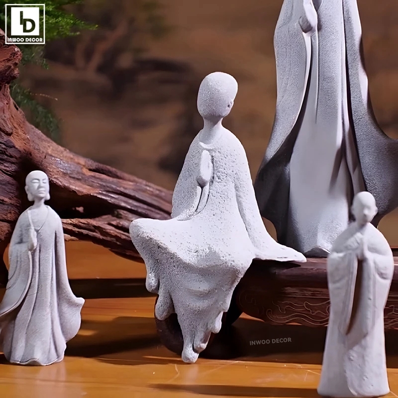 돌 부처님 동상 작은 스님 불교 불교 인형 선 분재 정 - Bonsai Garden Desk 리뷰 및 가격